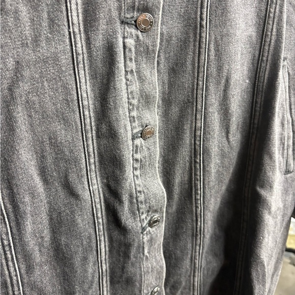 Black Denim Long Coat - Picture 2 of 4